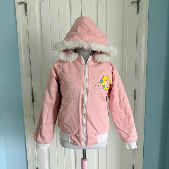 Kawaii Warm Pastel Pink Moon Bow Jacket - Picture 1 of 10